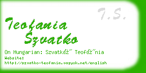 teofania szvatko business card